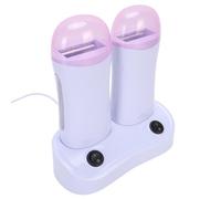 Yinhing Calentador de Cera Roll On, Calentador de Cera Depilatoria Portátil de Alta Potencia con Cartuchos Dobles para Uso en Salón de Casa, Spa, Material de Aleación ABS