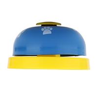 Yinhing Campana de Entrenamiento para s y Gatos, 7 cm, Fondo Amarillo y Tapa Azul, portátil, Resistente, Ideal para adiestramiento Positivo y comunicación de Necesidades, fácil instalación