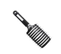 Yinhing Cepillo de Pelo con Ventilación con Gancho Magnético, Dientes Esmaltados con Punta de Bola Redonda para Desenredar el Cabello Rizado y Ondulado, Ergonómico en Espiral, Peine (BLACK)