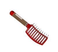 Yinhing Cepillo de Pelo con Ventilación con Gancho Magnético, Dientes Esmaltados con Punta de Bola Redonda para Desenredar el Cabello Rizado y Ondulado, Ergonómico en Espiral, Peine (rojo)