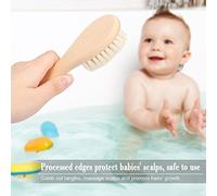 Yinhing Cepillo para el Cabello para Bebés, Peine con de Madera, Cepillo para el Cabello de Lana Ultra Suave para Masaje del Cuero Cabelludo del Recién Nacido, Cuidado del