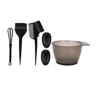 Yinhing Cepillo para Teñir el Cabello, Tazón para Mezclar con Anillo de Retención para Teñir el Cabello, Herramienta de Peinado, Material Plástico Seguro para Uso Personal y Profesional (BLACK)