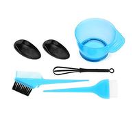 Yinhing Cepillo para Teñir el Cabello, Tazón para Mezclar con Anillo de Retención para Teñir el Cabello, Herramienta de Peinado, Material Plástico Seguro para Uso Personal y Profesional (BLUE)