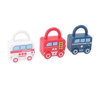 Yinhing Cerraduras de Aprendizaje para Niños Juguete Deslizable en Forma de Automóvil con Llave Rompecabezas Educación Temprana Juguete de Bloqueo para Niños Niñas Diseño de Automóvil Colorido