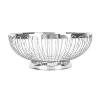 Yinhing Cesta de Frutas de Acero Inoxidable Tazón Decorativo Versátil con Acabado Pulido de Espejo Diseño Espacioso de Gran Capacidad para Sala de Estar Cocina o Comedor 11X22.3X9Cm / 4.3X8.8X3.5In