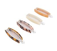 Yinhing Clip Banana para Pelo, Peine de Coleta y Pinza para de Caballo, Estampado de Leopardo y Color Sólido, Diseño sin Marcas Sujeción Segura, Estilo Vintage para Cabello Grueso, (4PCS)