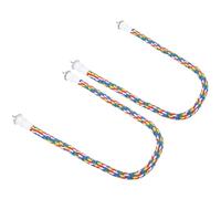 Yinhing Colorido 2 Uds Perchas de Cuerda para Pájaros Juguete Masticable de Algodón para Loros Columpios en Espiral 80CM Seguro para Pájaros Domésticos (80CM)