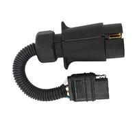 Yinhing Conector de Remolque de 7 Pines a 4 Pines 7 a 4 T Conector Adaptador de Cable de Remolque Plano Redondo de UE a EE. UU. para Luces RV de Latón ABS para Cableado Seguro de