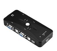 Yinhing Conmutador KVM USB 2.0 Caja de Conmutador Manual VGA de 2 Puertos para Compartir Videos Transferencia de Datos Admite Resoluciones de hasta 1920x1440 Plug and Play No Requiere Alimentación