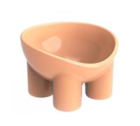 Yinhing Cuenco Elevado para Mascotas con Prevención de Reflujo, Cuencos y Alimentos Elevados Ergonómicos Multifuncionales Inclinados para Gatos y Perros, Elegante Diseño Amarillo para una (Pink)