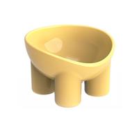 Yinhing Cuenco Elevado para Mascotas con Prevención de Reflujo, Cuencos y Alimentos Elevados Ergonómicos Multifuncionales Inclinados para Gatos y Perros, Elegante Diseño Amarillo para una (Limon