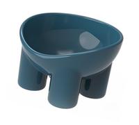 Yinhing Cuenco Elevado para Mascotas con Prevención de Reflujo, Cuencos y Alimentos Elevados Ergonómicos Multifuncionales Inclinados para Gatos y Perros, Elegante Diseño Amarillo para una (Lago Azul)