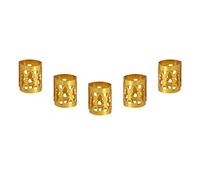 Yinhing Cuentas para Trenzado de Cabello, Anillos de Aluminio Coloridos, Decoraciones Elegantes para el Cabello para Rastas y Trenzas, 7 Colores, Bolsa de 100 Uds. (GOLD)