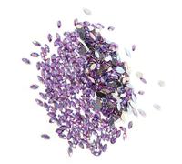 Yinhing Diamantes de Imitación Acrílicos con Forma de Ojo de Caballo, 500 Piezas, 7 X 15 Mm, Color Blanco AB para álbumes de Recortes y Proyectos de Manualidades, Ideal para Diseñadores y (morado