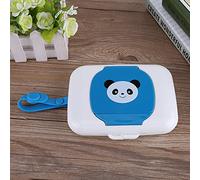 Yinhing Dispensador de Estuche de Viaje de Toallitas Húmedas, Caja de Toallitas Colgantes Portátil para Cochecito, Bolsa de Pañales, Material PP, Diseño Abierto, Ligero y Compacto (panda azul)