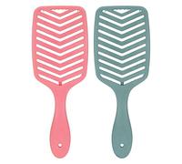 Yinhing Elegante Cepillo de Ventilación Hueco, Paquete de 2, Rosa, Rojo, Verde Oscuro, Cepillo para Desenredar el Cabello y la Barba, Peine de Paleta de Secado Rápido para un Cuidado sin Esfuerzo
