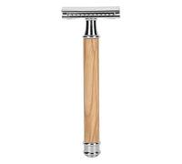 Yinhing Esta Maquinilla de Afeitar Manual de Doble Cara Presenta un Cómodo Mango de Madera Antideslizante y un Diseño Ajustado, lo que Brinda una Experiencia de Afeitado Suave, Precisa (SILVER)