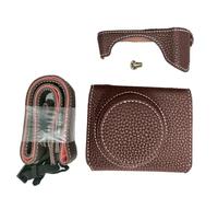Yinhing Estuche Protector para Cámara Portátil Bolsa de Transporte Retro con Parte Inferior Abierta y Correa para el Hombro Compatible con G7 X II G7 X III Elegante Color café para Entusiastas de la