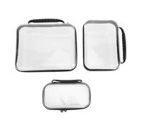 Yinhing Estuche Rígido con Cremallera, Organizador Transparente, Bolsas de Almacenamiento Apilables para Juguetes, Maquillaje y Artículos Esenciales de Viaje. Transparente, (Juego 3 en 1 (Grosor