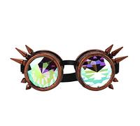 Yinhing Gafas de Caleidoscopio de Halloween con Lentes Diseño Psicodélico Alucinante de Steampunk Marco de Bronce Elegante para Fiestas Festivas y Aventuras Nocturnas (Color Cobre)