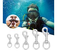 Yinhing Gancho de Acero Inoxidable 316 con Cierre de Ojo, Gancho a Presión para Correas, Bolsas, Buceo, Conexión Segura Ligera, 65mm (65mm)