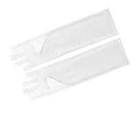 Yinhing Guantes de Protección Sin Dedos Antiguante Nail Art Protector Solar Aislamiento Térmico para Manicura Actividades Al Aire Libre Poliéster Blanco Largo Corto Opcional (largo)
