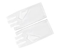 Yinhing Guantes de Protección Sin Dedos Antiguante Nail Art Protector Solar Aislamiento Térmico para Manicura Actividades Al Aire Libre Poliéster Blanco Largo Corto Opcional (corto)
