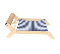 Yinhing Hamaca para Gatos con Estructura de Resistente, Cama elevada y Columpio cómodo para Gatitos, Incluye rascador de sisal y Cama Enrollable temática Playa, Ideal para Uso Todo el año