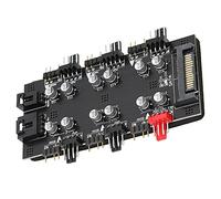 Yinhing Hub Divisor de 6 Vías ARGB PWM, Extensor de Ventilador, Control de 3 Pines, 4 Pines, Montaje Adhesivo Magnético, Soporte de Ventilador de 12V para Construcciones de PC Personalizadas (#1)