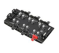 Yinhing Hub Divisor de 6 Vías ARGB PWM, Extensor de Ventilador, Control de 3 Pines, 4 Pines, Montaje Adhesivo Magnético, Soporte de Ventilador de 12V para Construcciones de PC Personalizadas (#2)