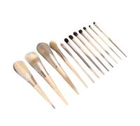 Yinhing Juego de 12 Brochas de Maquillaje, Brochas de Fibra Sintética para Sombra de Ojos, Colorete, Base Correctora en Polvo, con de (Set de de maquillaje Morandi de 12 piezas.)
