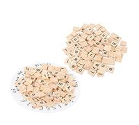 Yinhing Juego de 2 Azulejos de Madera, Herramientas de Manualidades Educativas, Artesanías con 26 Platos de Madera del Alfabeto Inglés en Minúsculas, Juego Mixto para Actividades de Aprendizaje y