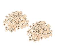 Yinhing Juego de 2 Azulejos de Madera, Herramientas de Manualidades Educativas, Artesanías con 26 Platos de Madera del Alfabeto Inglés en Minúsculas, Juego Mixto para Actividades de Aprendizaje y