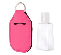 Yinhing Juego de 40 Botellas de Viaje con Tapa Abatible, Diseño a Prueba de Fugas y 40 Llaveros con Bolsa de Almacenamiento para Loción Desinfectante de Manos, Artículos de Tocador, (Rosa roja)