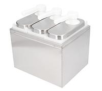 Yinhing Juego de Bomba Dispensadora de Salsa con 4 Bombas de Condimentos de Acero Inoxidable para Salsa de Tomate, Aderezo para Ensaladas, Mayonesa, Recipiente con Bomba Exprimible de 1 Litro de (3