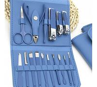 Yinhing Juego de Cortaúñas de Acero de Primera Calidad, 16 Piezas, Kit Profesional de Manicura y Pedicura con Diseño Ergonómico y Elegante Estuche Azul para un Cuidado de Uñas sin Esfuerzo (BLUE)