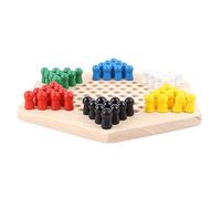 Yinhing Juego de Damas Chinas de Madera de Colores, Juego de Mesa Educativo para Niños y Adultos, 6 Clavijas Vibrantes, Diseño Hexagonal único, Juguete Divertido para la Familia