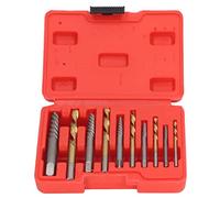 Yinhing Juego de Extractores de Tornillos de Servicio, 10 Brocas de Mano Izquierda para Quitar Tornillos Rotos, Kit de Herramientas HSS de Acero CR MO para Reparaciones de Madera y Metal