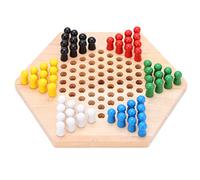 Yinhing Juego de Mesa de Madera con Damas Chinas Coloridas, Seguro Robin Wood, Ideal para Familias, Niños, Juego de Estrategia Atractivo para Aumentar la Concentración, Pensamiento, de Tablero de