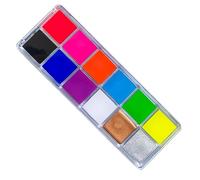 Yinhing Juego de Paleta de Pintura Al óleo para Rostro y Cuerpo de 12 Colores, Colores Brillantes y Vibrantes, Seguro, No Tóxico, para Niños, Adultos, Fiesta de Halloween, Maquillaje,
