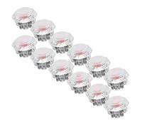 Yinhing Juego de Pulsadores para, Interruptor Rojo POM Profesional, 12 Uds., para Joystick de 29,8 Mm, Transparente para 6 y Otras Plataformas de Juegos (23.8MM)