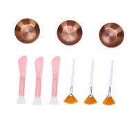 Yinhing Juego de Spa Facial de 9 Piezas, Tazón para Máscara Facial DIY, 3 Tazones para Mezclar de Acero Inoxidable, Cepillos de Ventilador, Espátulas para el Cuidado de la Piel en el (Oro rosa)