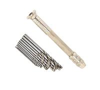 Yinhing Juego de Taladro Manual con Tornillo de Banco con Puntas, Herramienta de Taladro Manual de Acero Inoxidable para Madera, Plástico, Nogal, Kits de Modelos, Mandril de 3 Mm para Perforación