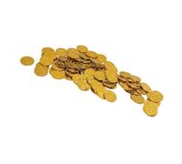 Yinhing Juego de Tesoros de 100 Uds., Juguete de Plástico de Alta Simulación para Fiestas, Juegos de Mesa y Caza del Tesoro para Niños, Accesorio de 100 Denominaciones (Monedas de Oro Pirata)
