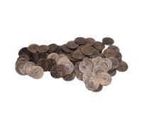 Yinhing Juego de Tesoros de 100 Uds., Juguete de Plástico de Alta Simulación para Fiestas, Juegos de Mesa y Caza del Tesoro para Niños, Accesorio de 100 Denominaciones (Monedas Piratas de Bronce