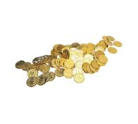 Yinhing Juego de Tesoros de 100 Uds., Juguete de Plástico de Alta Simulación para Fiestas, Juegos de Mesa y Caza del Tesoro para Niños, Accesorio de 100 Denominaciones (100 Monedas de denominación)