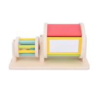 Yinhing Juguete de Sonajero de Tambor Rodante de Madera, Juguete de Desarrollo Sensorial para bebé con 5 Colores Vibrantes para Jugar Boca Abajo y Habilidades Motoras Finas