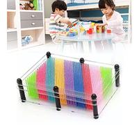 Yinhing Juguete de Tablero de Arte con Alfiler 3D, Alfiler Colorido con Huella de Mano para Niños, Mejora la Imaginación y la Creatividad, Patrones Atractivos a Bordo para Regalos y Educación