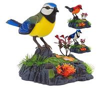Yinhing Juguete Interactivo electrónico para niños: pájaro cantarín con Sensor de Movimiento, activación por Sonido y Perchero Decorativo para árbol, Color Rojo.