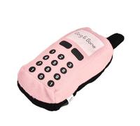 Yinhing Juguete Masticable Interactivo para Teléfono Móvil de Felpa para Perros y Gatos, Material Seguro para la Salud con Sonido para Aburrirse, Tiempo a Solas, Color Rojo (Pink)